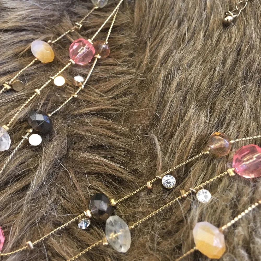 Vintage 90s multi strand layered chain necklace